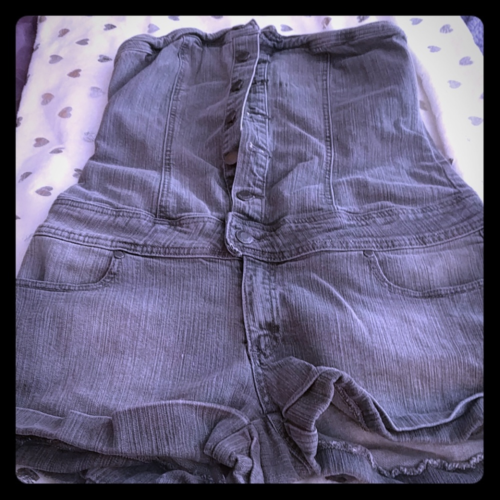 Forever21 Denim gray tube top romper